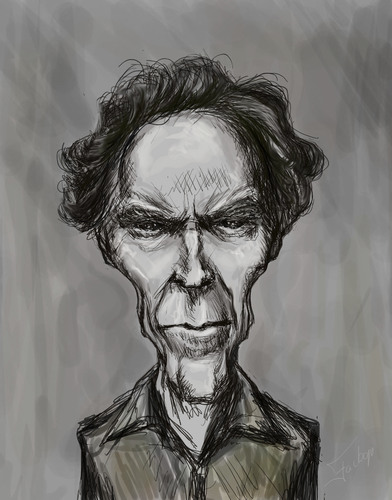 Cartoon: Clint Eastwood (medium) by gartoon tagged actor,famous,people,composer,producer