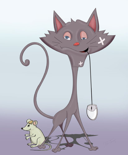 Cartoon: Friendship (medium) by gartoon tagged cat,mouse,friend,prey