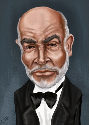 Cartoon: Sean Connery caricature (medium) by gartoon tagged caricature