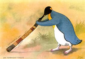 Cartoon: Didgeridoo Pinguin (medium) by Wichtl Silvia tagged pinguin,penguin,musiker