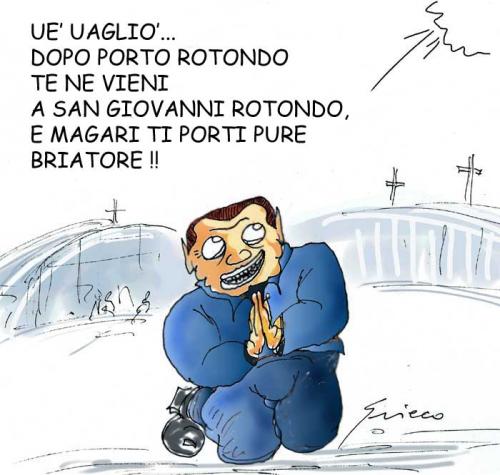 Cartoon: Berlusconi cambia vita... (medium) by Grieco tagged grieco,berlusconi,padre,pio,briatore