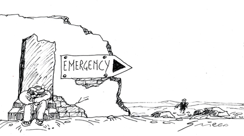 Cartoon: EMERGENCY (medium) by Grieco tagged grieco,emergency,rocco,vignette