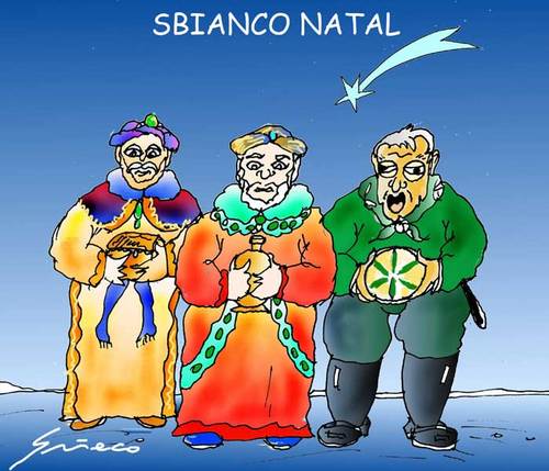 Cartoon: SBIIANCO NATAL (medium) by Grieco tagged grieco,lega,natale,extracomunitari