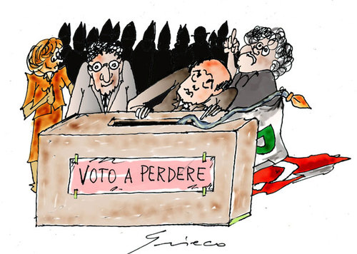 Cartoon: VOTO A PERDERE (medium) by Grieco tagged grieco,pd,elezioni,2010