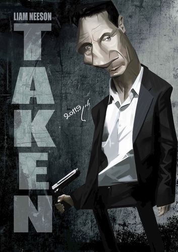 Cartoon: liam neeson (medium) by nader_rahmani tagged liam,neeson,taken