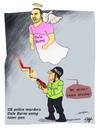 Cartoon: Dale Burns killed by UK Police (small) by victorh tagged dale,burns,uk,police,taser,gun