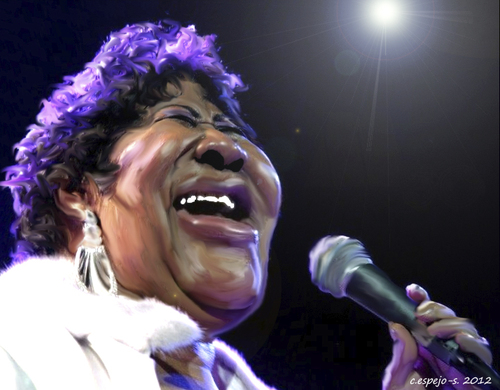 Cartoon: ARETHA FRANKLIN (medium) by nommada tagged aretha,franklin