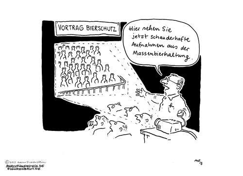 Cartoon: Diavortrag (medium) by MarcoFinkenstein tagged bier,tier,tierschutz,dia,vortrag