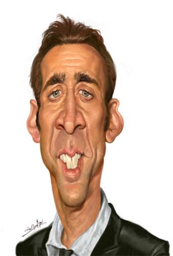 Cartoon: Nicolas Cage (medium) by Amir Taqi tagged nicolas,cage,actor