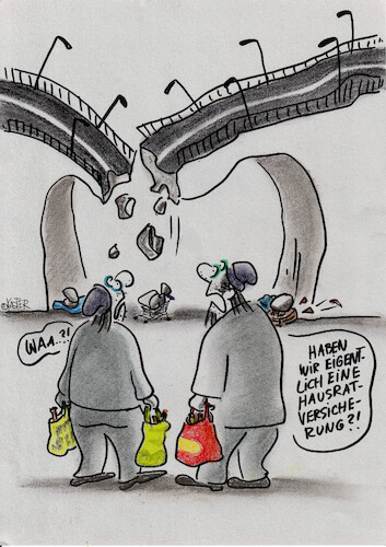 Cartoon: hausratversicherung (medium) by Petra Kaster tagged infrastruktur,brücken,marodebrücken,armut,obdachlose,obdachlosigkeit,investitionsstau,versicherungen,lobbyismus,wohnungsnot,infrastruktur,brücken,marodebrücken,armut,obdachlose,obdachlosigkeit,investitionsstau,versicherungen,lobbyismus,wohnungsnot