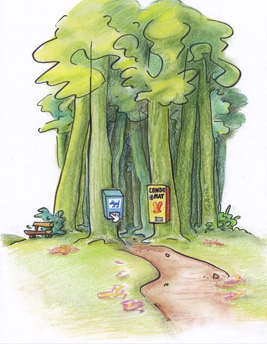 Cartoon: naturschutz (medium) by Petra Kaster tagged natur,wald,naturschutz,waldsterben,umweltschutz,ökologie,natur,wald,naturschutz,waldsterben,umweltschutz,ökologie,sex