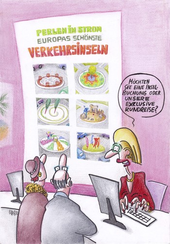 Cartoon: perlen im strom (medium) by Petra Kaster tagged urlaub,ferien,tourismus,reisen,fernreisen,reisebüros,kreuzfahrten,verkehr,autos