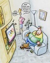 Cartoon: heimspiele (small) by Petra Kaster tagged olympia,tv,sport,wettbewerbe,essen,dicke,fitness
