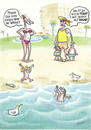 Cartoon: wasserscheu (small) by Petra Kaster tagged urlaubmeer,veganer,essen,tiere,gesundheit,eltern,kinder