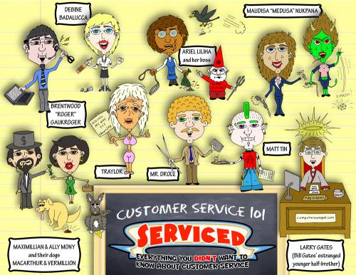 Cartoon: Serviced - Customer Service 101 (medium) by yusanmoon tagged yu,san,moon,cartoon,comic,artist,funny,humor,customer,service