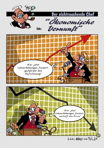 Cartoon: Der NRC in Ökonomische Vernunft (medium) by Marcel und Pel tagged chef,arbeitgeber,tarifverhandlungen,lohnerhöhungen,lohnverzicht,aufschwung,rezession,rituale,gejammer,chef,arbeitgeber,tarifverhandlungen,lohnerhöhungen,lohnverzicht,aufschwung,rezession,rituale,gejammer