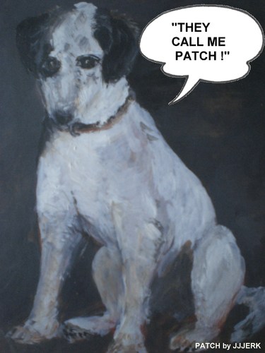 Cartoon: Patch (medium) by jjjerk tagged animals,animal,dog,patch,black,white,dublin,ireland