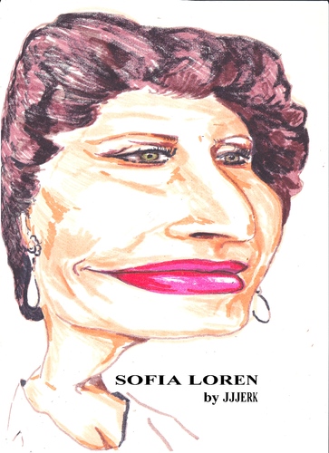 Cartoon: Sophia Loren (medium) by jjjerk tagged sophia,loren,film,star,movie,cartoon,caricature,italy,actress