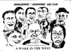 Cartoon: A Wake in the West (small) by jjjerk tagged wake,in,the,west,michael,ginnelly,barry,cartoon,caricature,play,irish,ireland