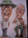 Cartoon: Charley and Tom (small) by jjjerk tagged tom,harpur,charley,molloy,fiddle,violin,musician,china,hat,duet