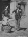 Cartoon: Fig seller in Seville (small) by jjjerk tagged fig seville spain black white basket cap people apron handkerchief