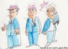 Cartoon: Pink hat in the wind (small) by jjjerk tagged pink hat blue three men suits spain wind cartoon caricature