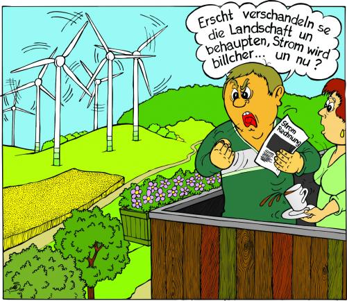 Cartoon: Stromrechnung (medium) by MiS09 tagged stromrechnung,strompreise,windräder,windkraft,windkraftparks,landschaftsverschandlung