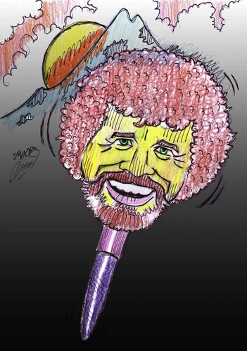 Cartoon: bob ross (medium) by Hossein Kazem tagged bob,ross