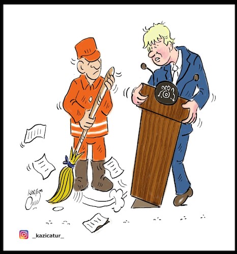 Cartoon: boris johnson (medium) by Hossein Kazem tagged boris,johnson