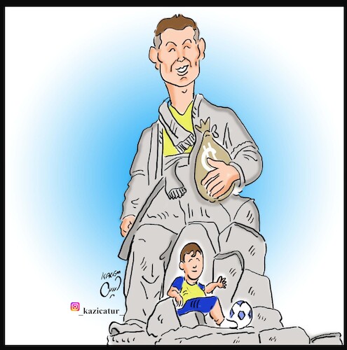 Cartoon: cr7 in tehran (medium) by Hossein Kazem tagged cr7,in,tehran