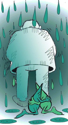 Cartoon: cry and rain (medium) by Hossein Kazem tagged cry,and,rain