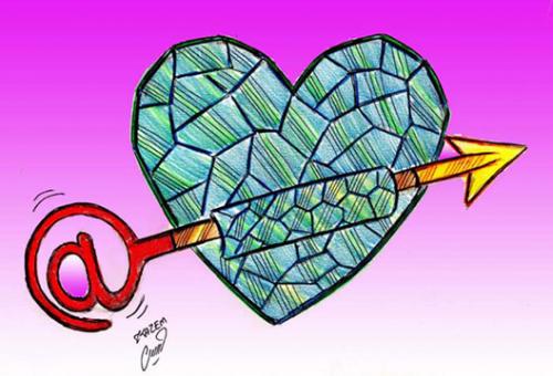 Cartoon: crystal love (medium) by Hossein Kazem tagged crystal,love