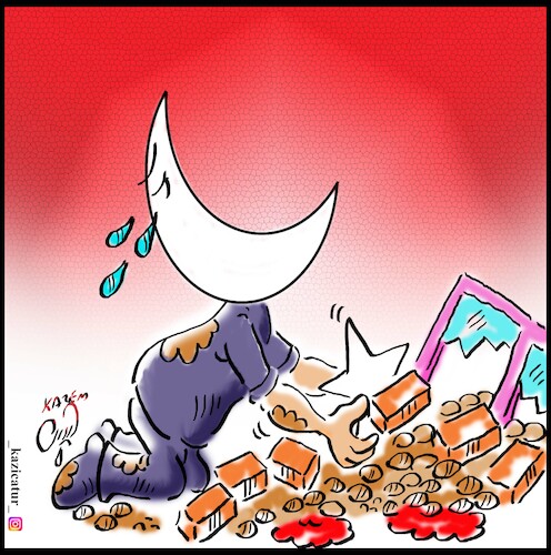 Cartoon: earthquake turkey (medium) by Hossein Kazem tagged earthquake,turkey