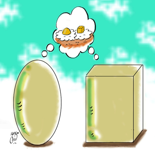Cartoon: egg (medium) by Hossein Kazem tagged math2022
