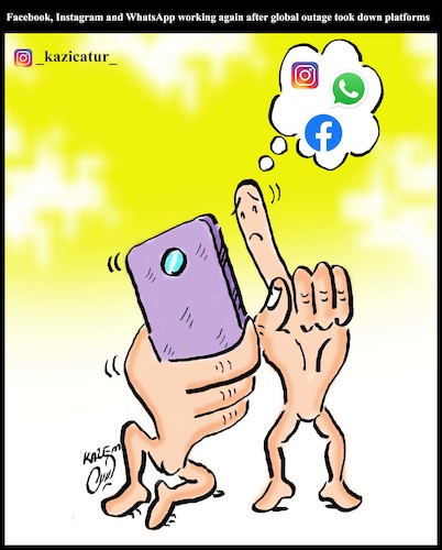 Cartoon: facebook instagram whatsapp (medium) by Hossein Kazem tagged facebook,instagram,whatsapp