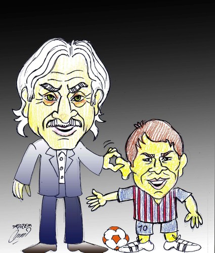 Cartoon: fuller and messi (medium) by Hossein Kazem tagged fuller,and,messi