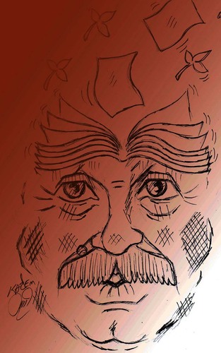 Cartoon: Gabriel Garcia Marquez (medium) by Hossein Kazem tagged gabriel,garcia,marquez