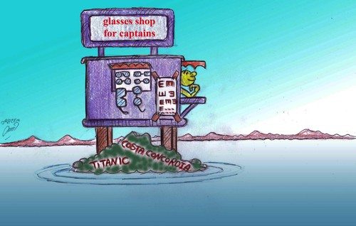 Cartoon: glasses shop for captains (medium) by Hossein Kazem tagged glasses,shop,for,captains