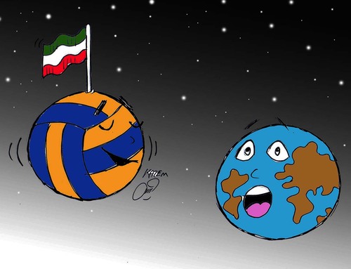 Cartoon: iran vollyball (medium) by Hossein Kazem tagged iran,vollyball