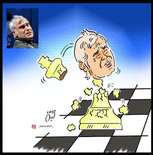 Cartoon: ivanchuk (medium) by Hossein Kazem tagged ivanchuk