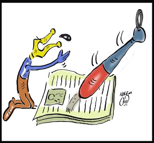 Cartoon: journalist (medium) by Hossein Kazem tagged journalist