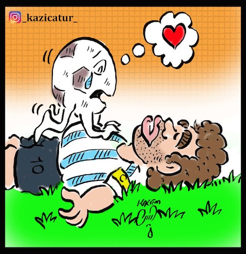 Cartoon: maradona (medium) by Hossein Kazem tagged maradona,football,argantina,fifa