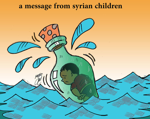 Cartoon: message (medium) by Hossein Kazem tagged message