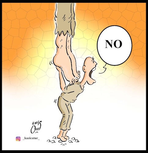 Cartoon: no execution (medium) by Hossein Kazem tagged execution