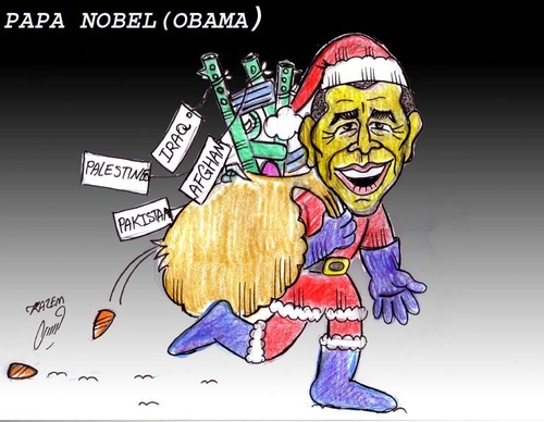 Cartoon: papa nobel (medium) by Hossein Kazem tagged papa,nobel