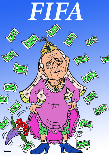 Cartoon: Sepp Blatter (medium) by Hossein Kazem tagged sepp,blatter