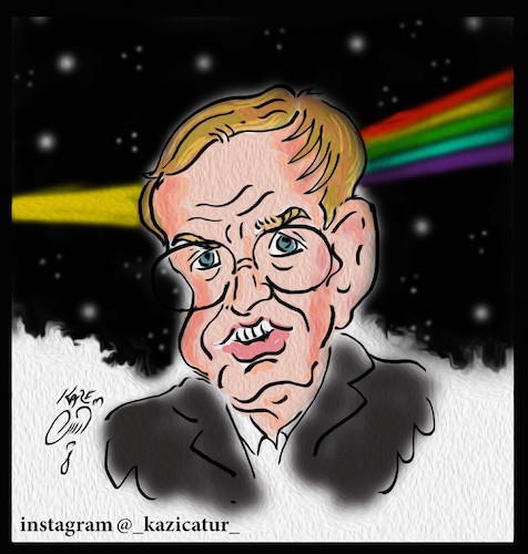 Cartoon: stephen hawking (medium) by Hossein Kazem tagged stephen,hawking