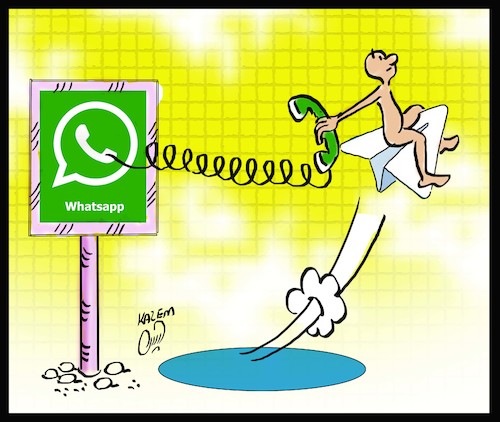 Cartoon: whatsapp to telegram (medium) by Hossein Kazem tagged whatsapp,to,telegram