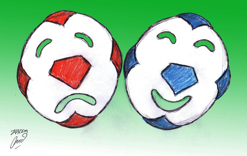 Cartoon: winner and loser (medium) by Hossein Kazem tagged winner,and,loser