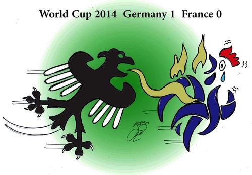 Cartoon: World Cup 2014  Germany 1  Franc (medium) by Hossein Kazem tagged world,cup,2014,germany,france